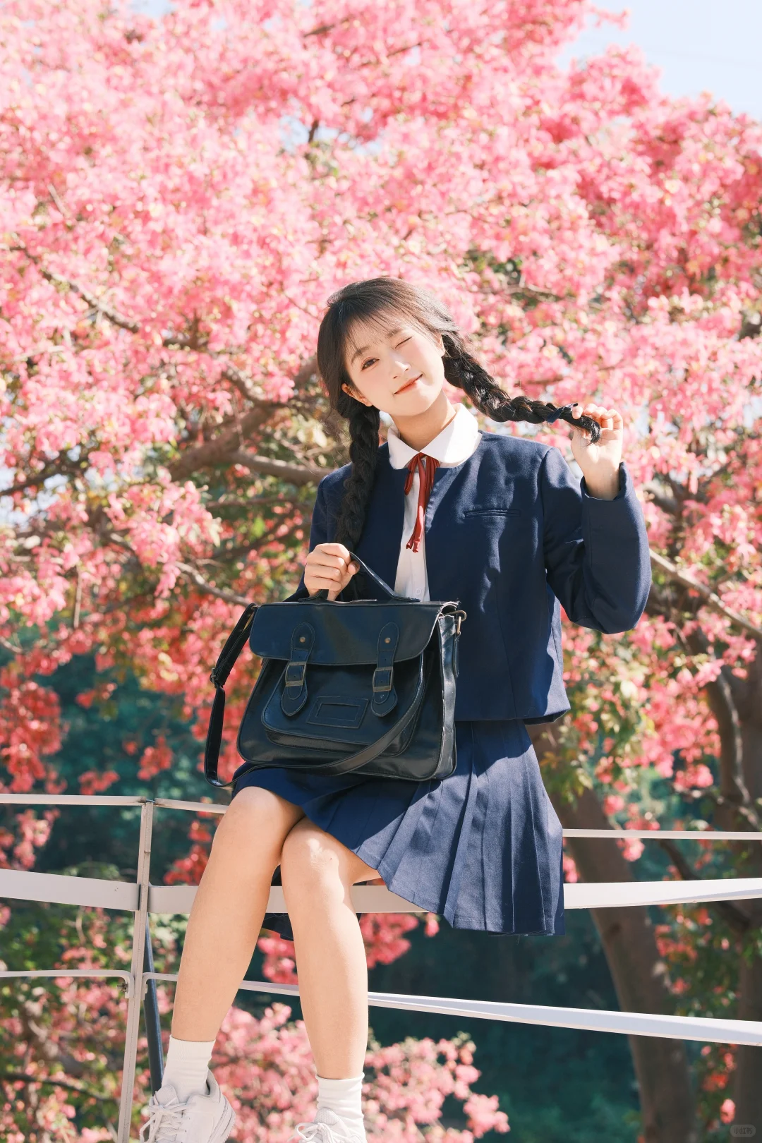 深圳观澜异木棉花海🌸jk制服少女写真