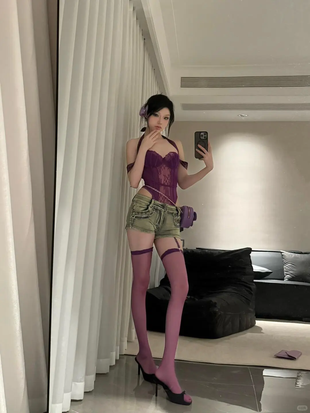 微醺葡萄紫🍇，鱼骨胸衣打造微醺氛围感！