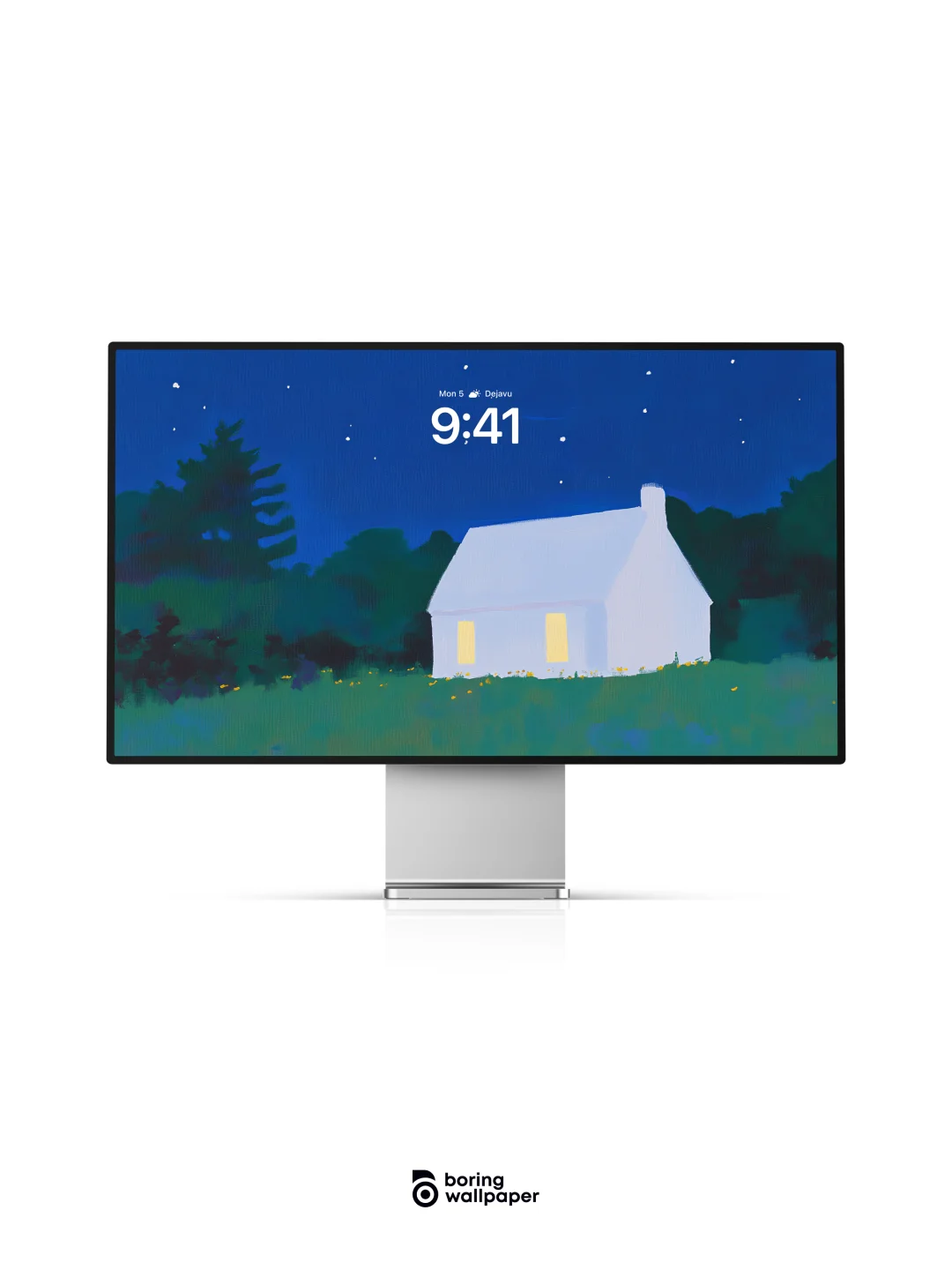 星夜下的蓝色小屋｜高清壁纸｜2095