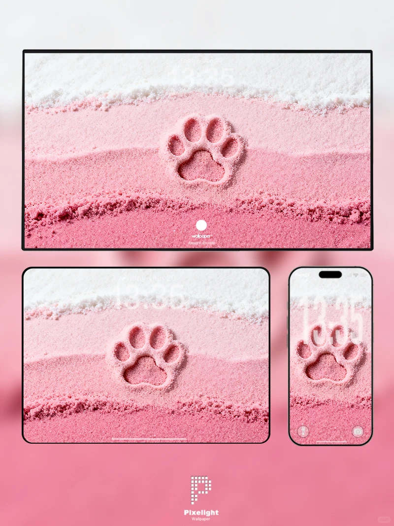 粉粉嫩嫩的ins风猫爪壁纸～