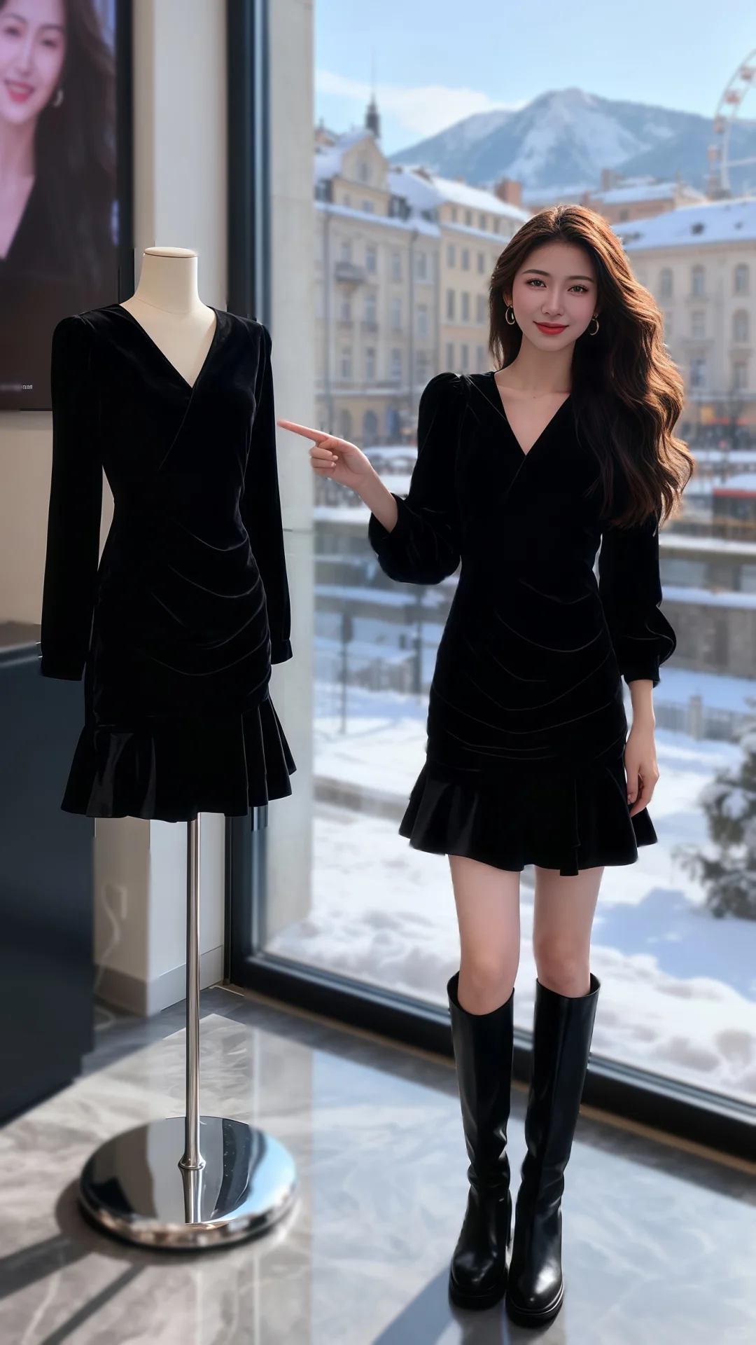 冬天的第一款丝绒裙