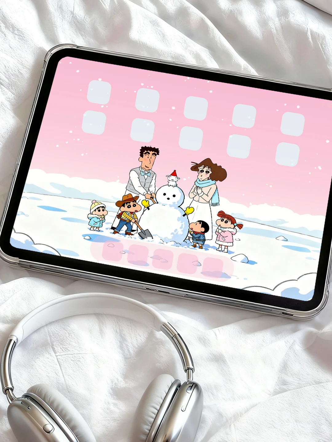 15 - 平板壁纸 | 小新家冬日|蜡笔小新壁纸