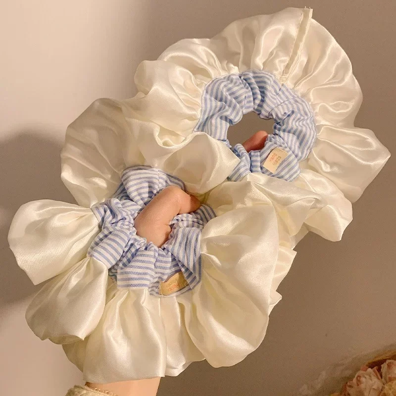 法式蕾丝花边大肠发圈女高级感韩系头饰百搭