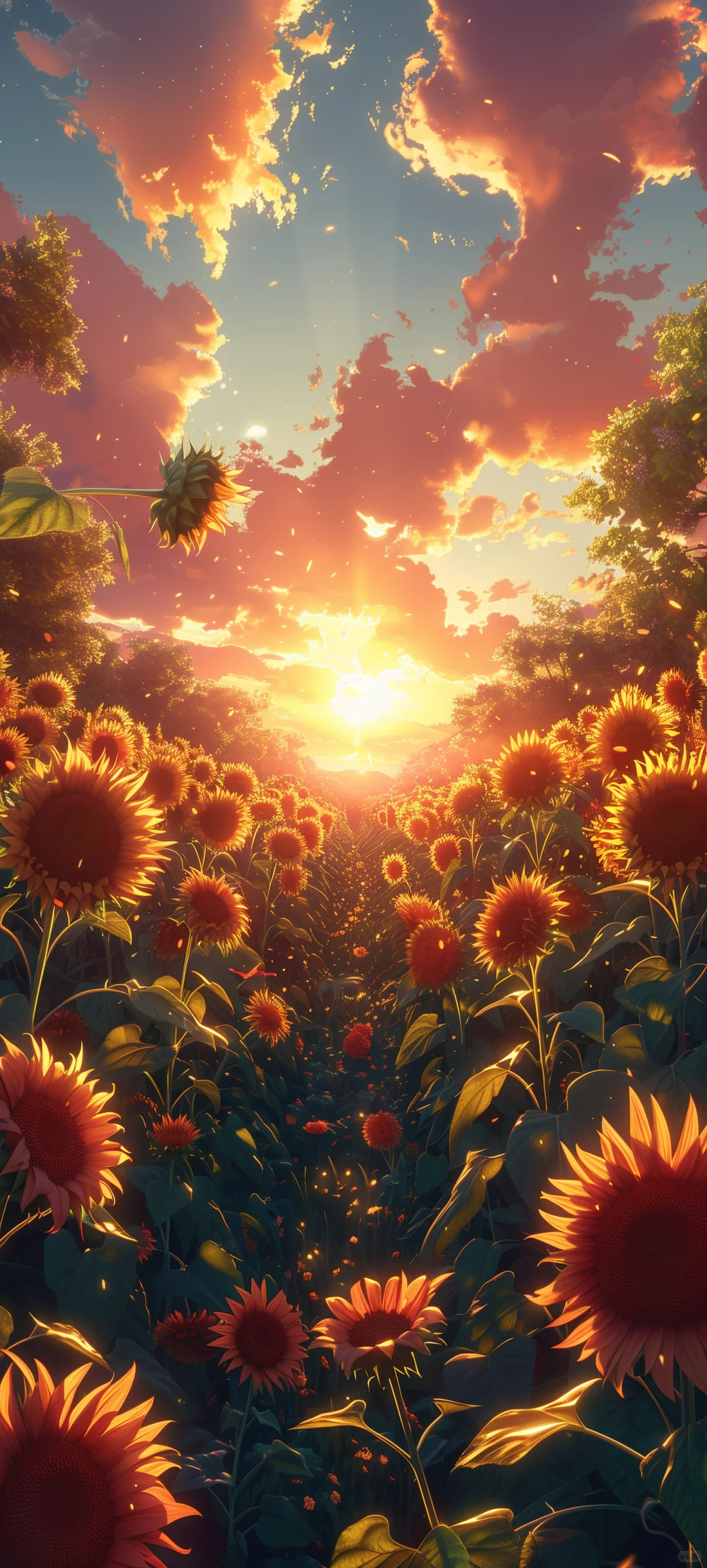 wallpaper|治愈壁纸向日葵与晚霞