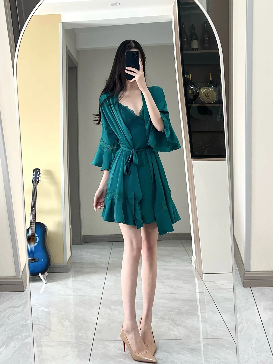 绝美宝石祖母绿睡裙