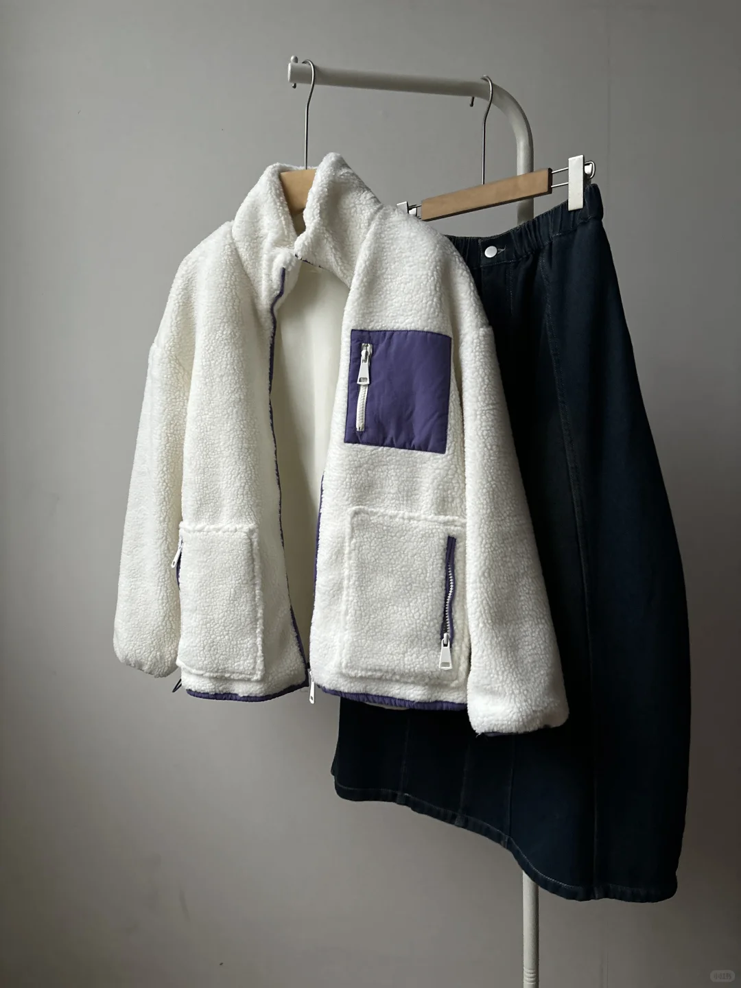 捡漏！时尚休闲外套 仿羊羔绒立领外套