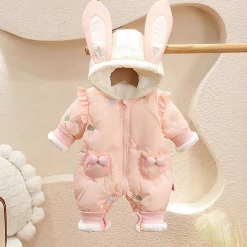 冬季必备！女宝宝加厚连体衣超保暖☁️