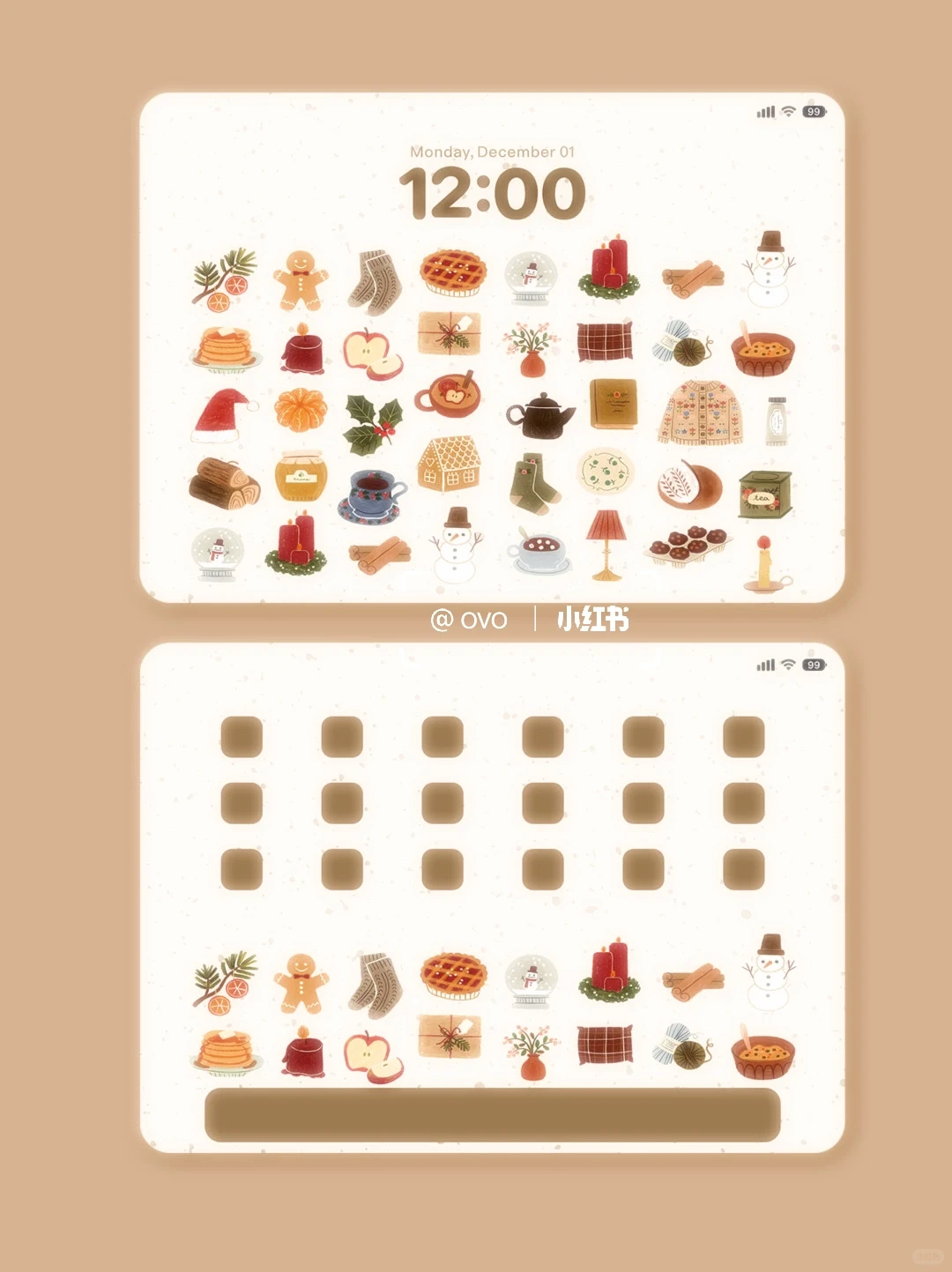 ipad壁纸｜圣诞暖冬清单｜INS风卡通壁纸
