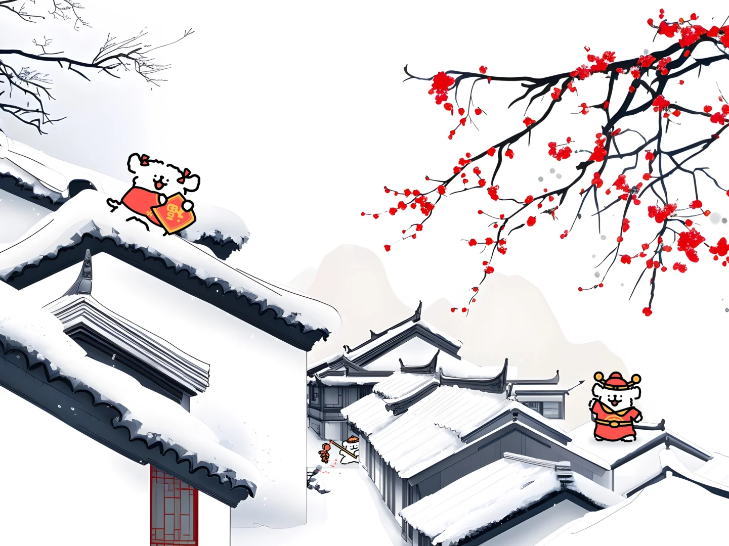 线条小狗iPad壁纸｜这也太治愈了吧～