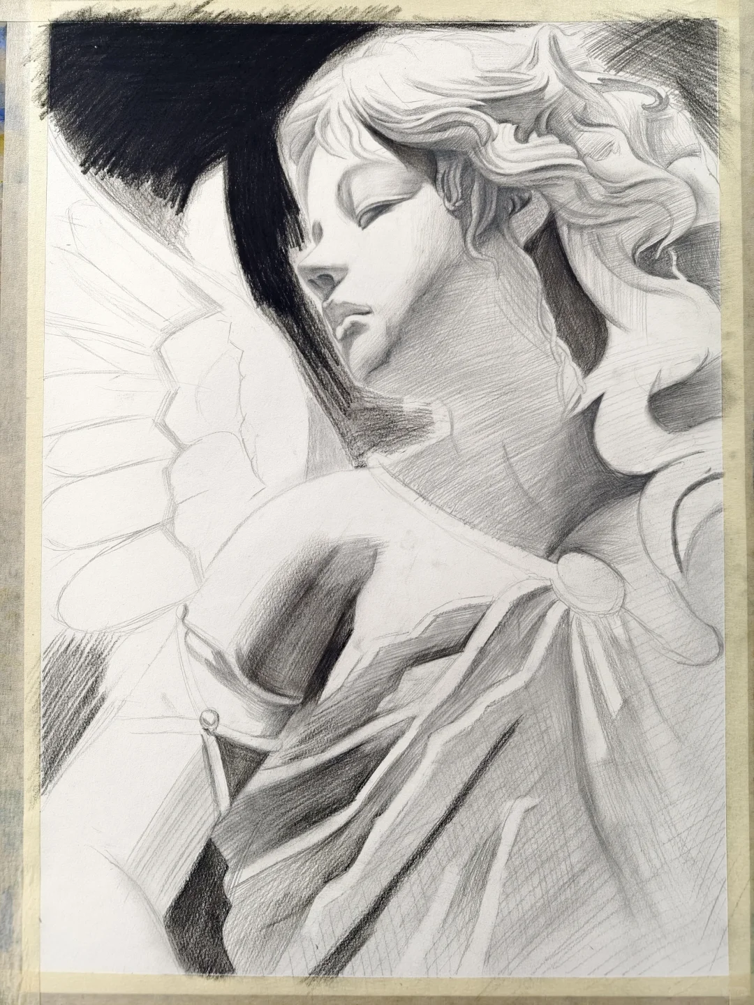 爱了！天使石膏像素描画的绝美魅力