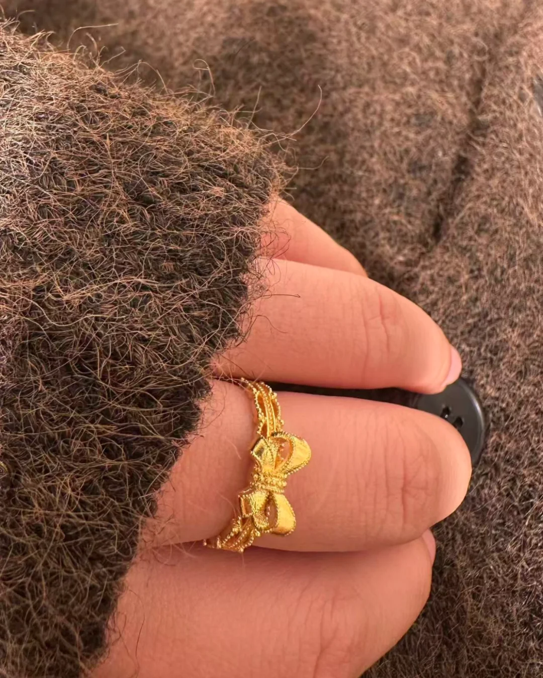 蕾丝蝴蝶结🎀金戒指