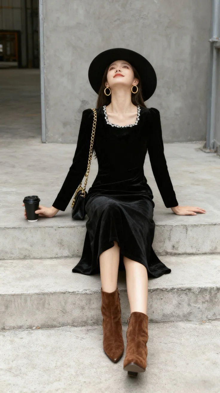 这套装扮有点高级的韵味～