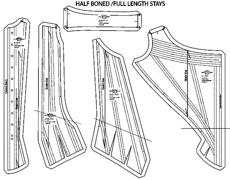 束胸衣基础纸样参考