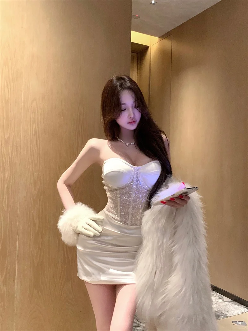 亮闪闪抹胸包臀裙 好sexy❗️