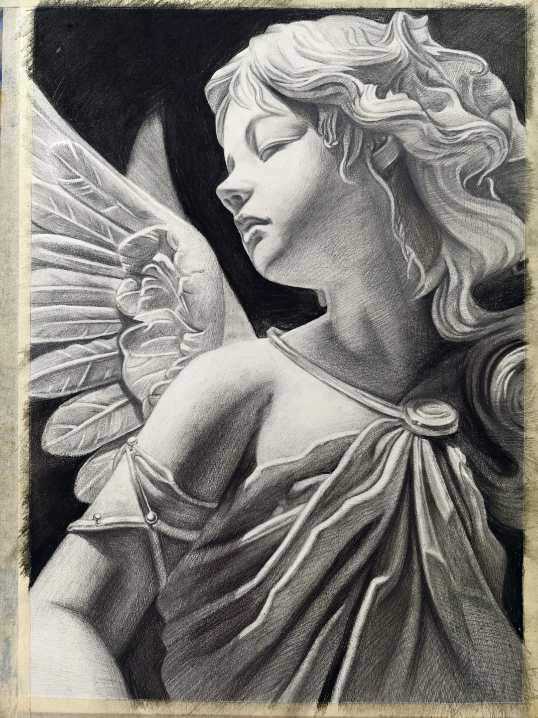 爱了！天使石膏像素描画的绝美魅力