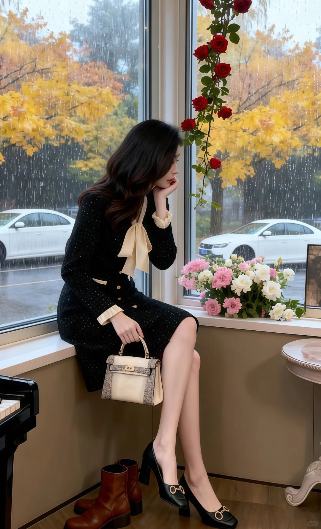 今天穿得正正经经的去上班啦！