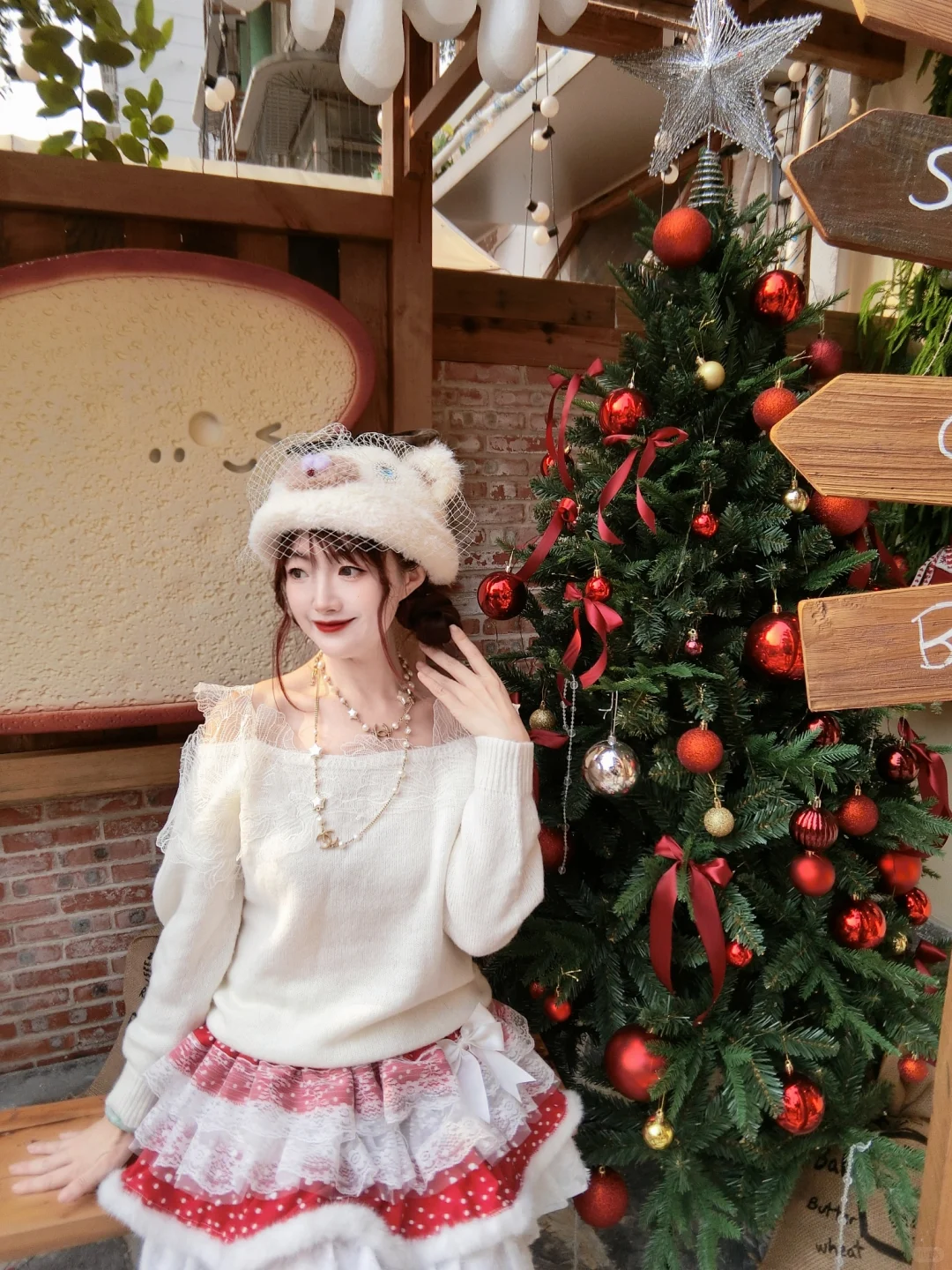 Snidel 秋冬精致蕾丝毛衣|Ootd