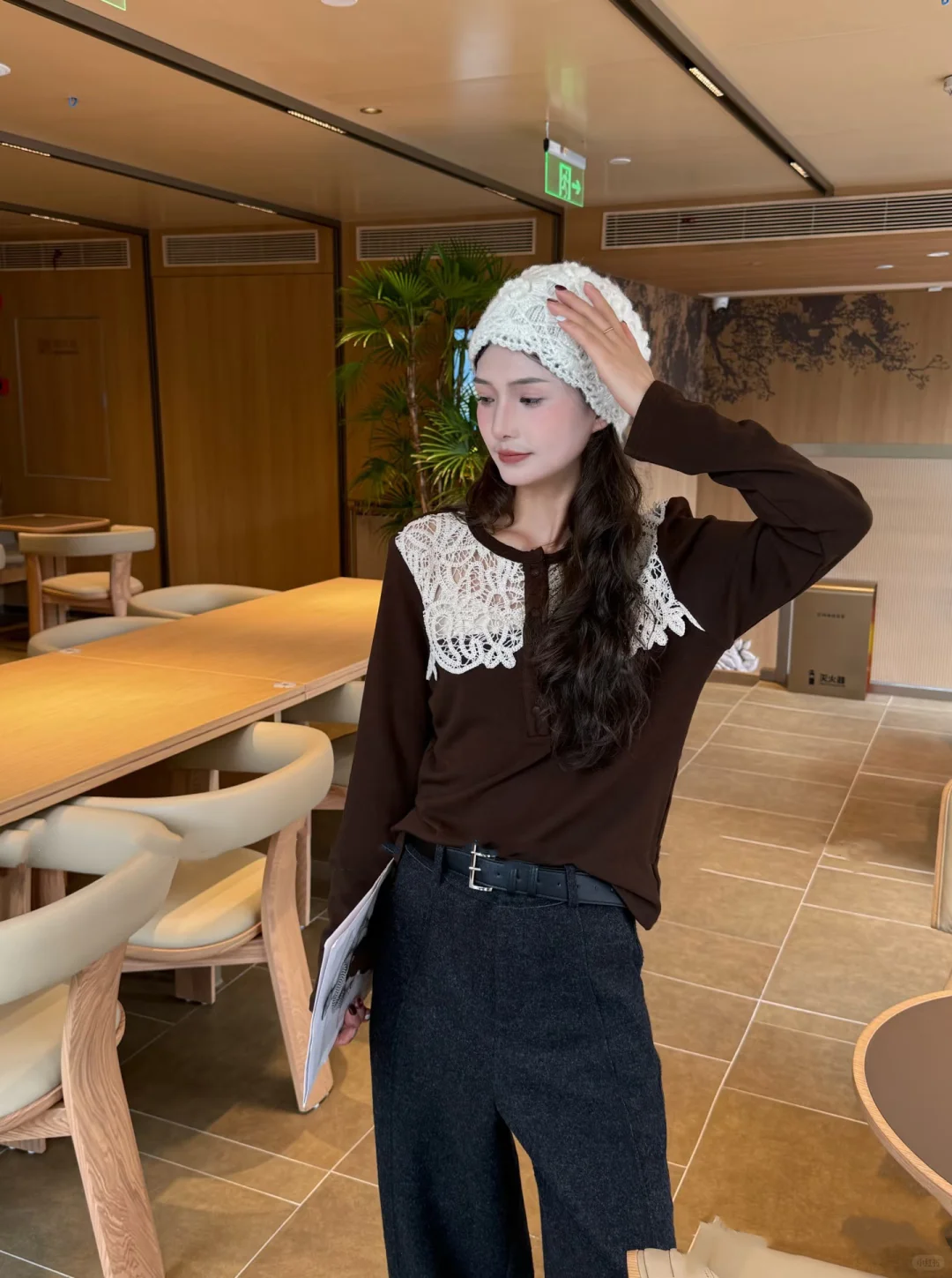 韩系小众设计感T恤辅料｜镂空刺绣 蕾丝拼接