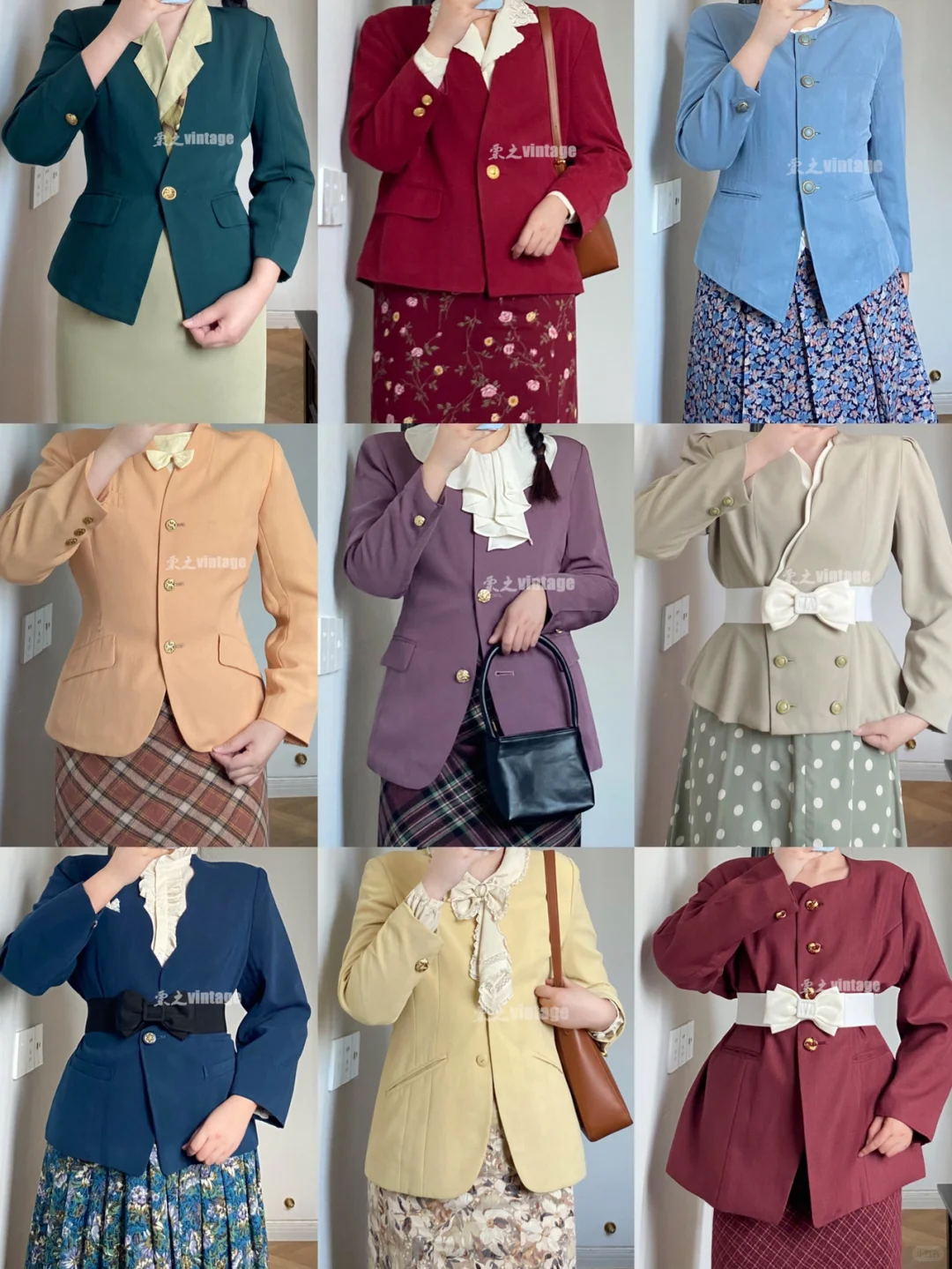 早秋复古穿搭|古着女孩一周色彩穿搭不重样