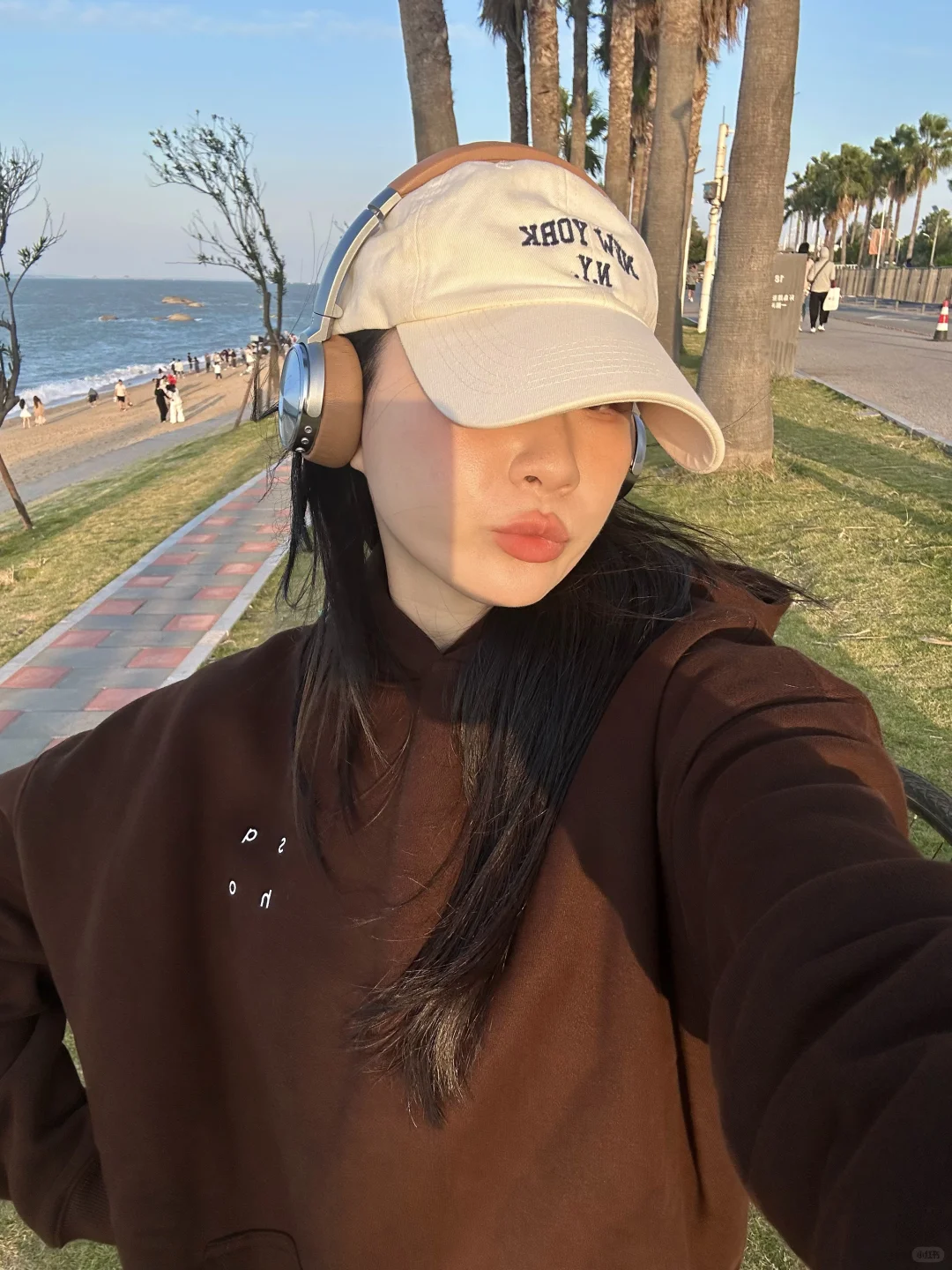 和我的自行车在海边看日落🚴