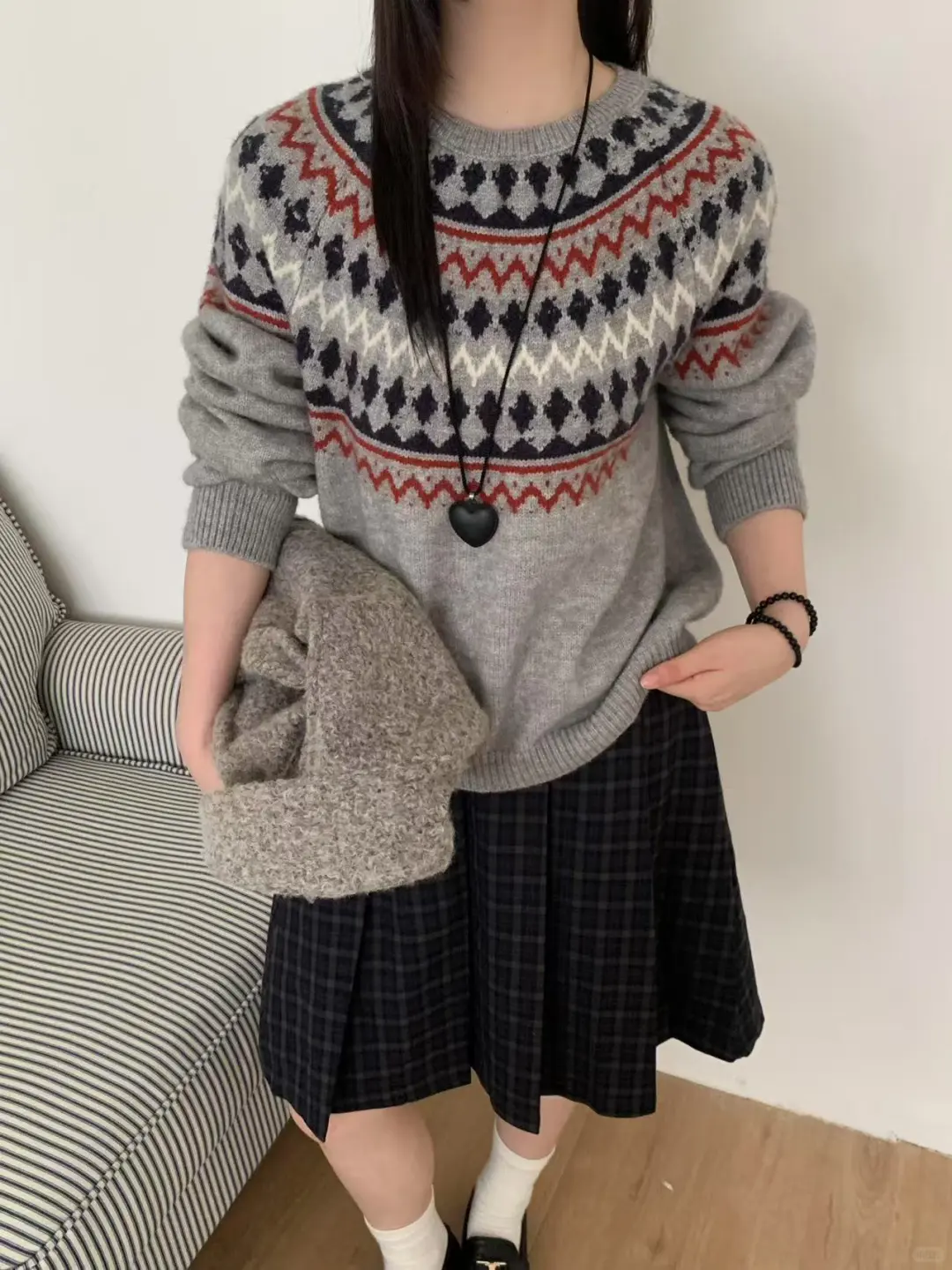 复古风毛衣、真的好高级！