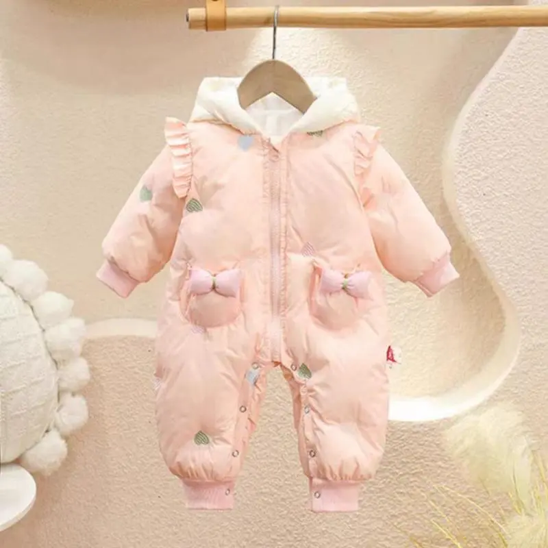 冬季必备！女宝宝加厚连体衣超保暖☁️