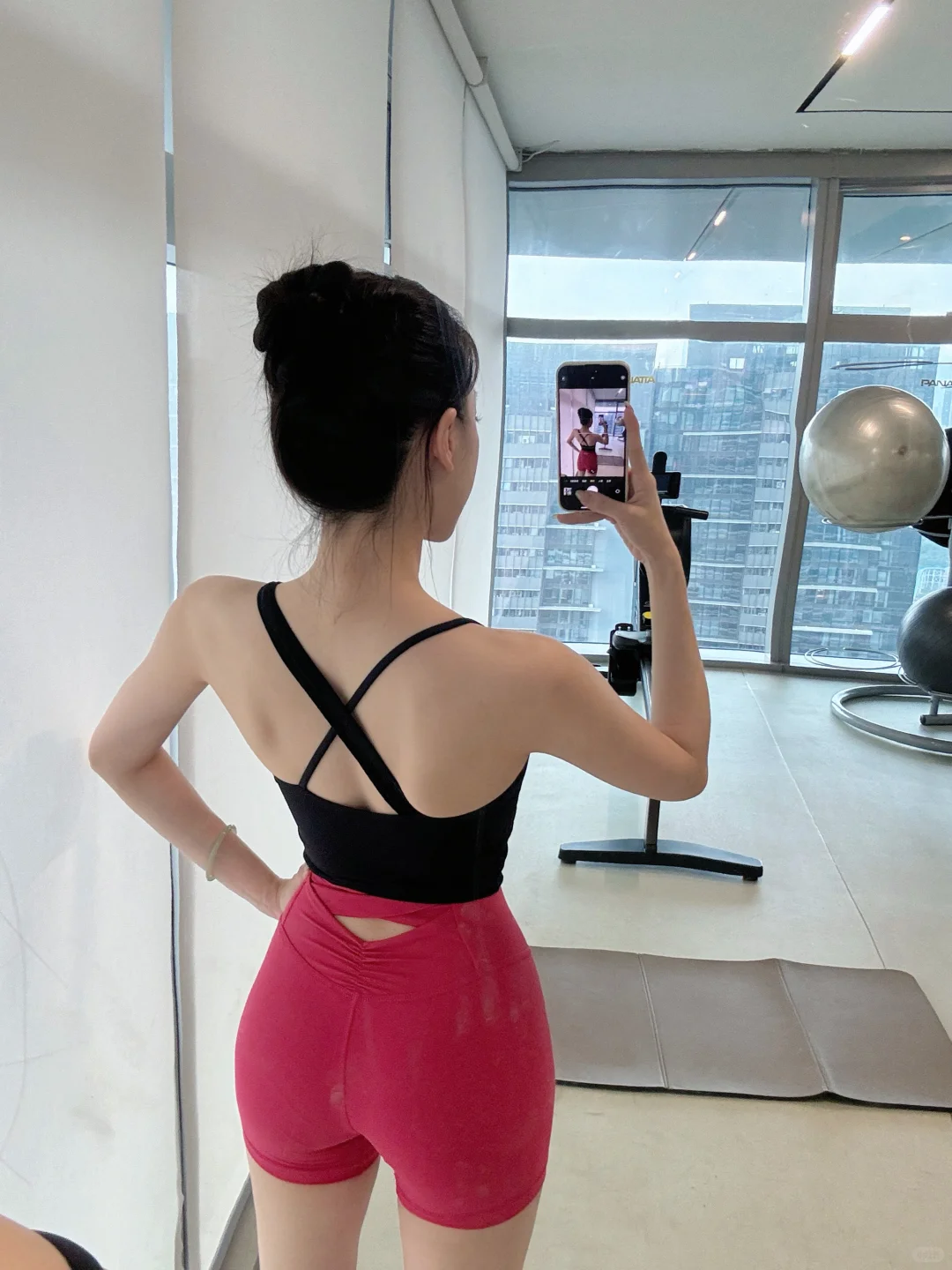 健身OOTD｜🖤black&pink💖