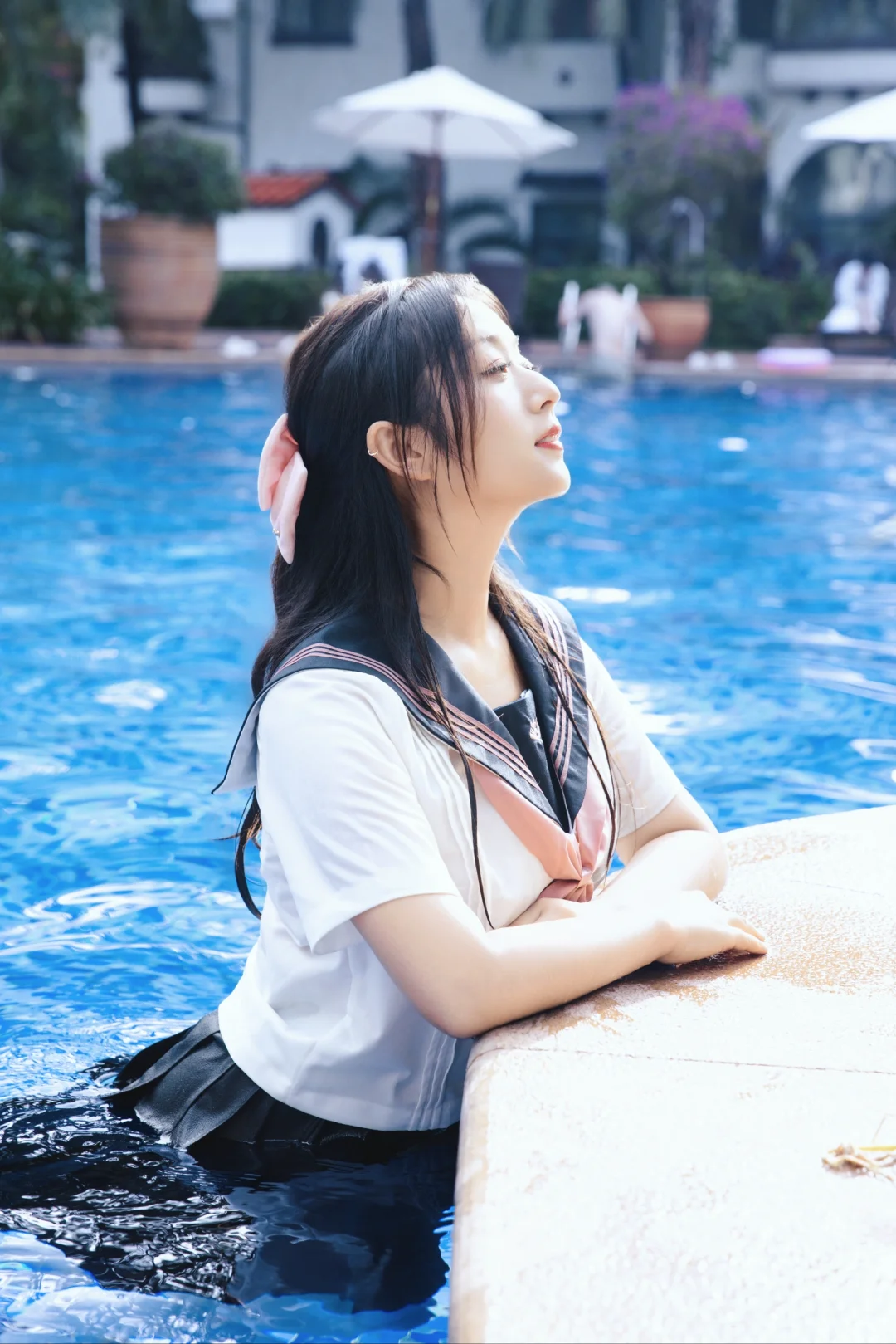 小众泳池jk拍照📷