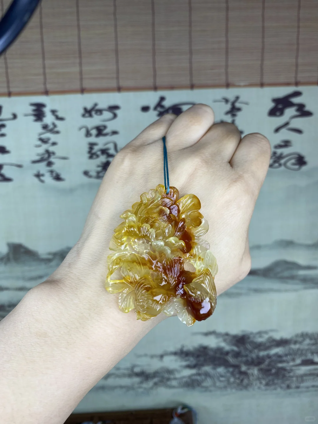 🎀【一眼心动！天然岫玉花玉「喜上眉稍吊坠】