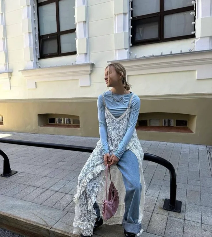 蕾丝单品叠穿-穿搭