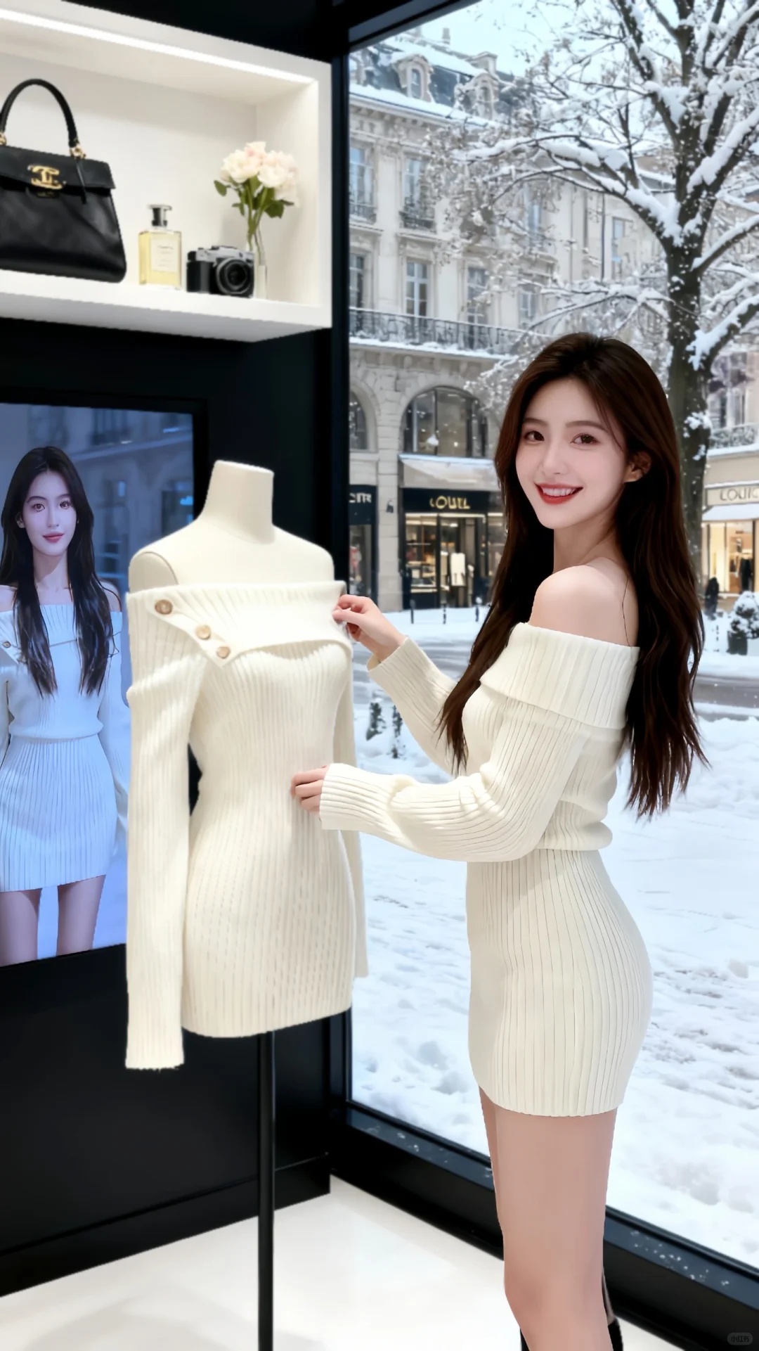 冬天里的针织裙，是她藏在橱窗里的心动