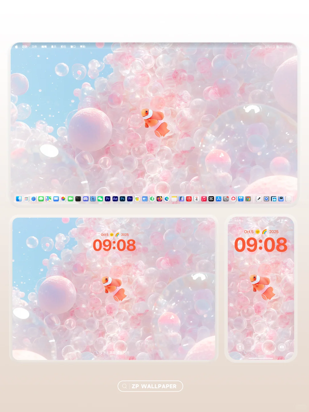 气泡小丑鱼｜高清壁纸｜232