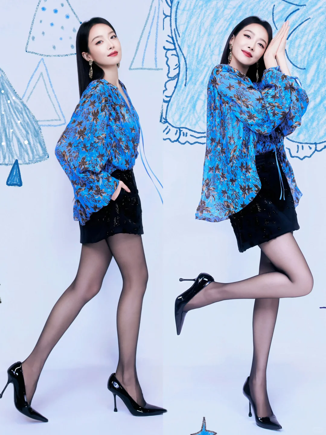 宋茜蓝花辣妹黑丝穿搭💙御姐Victoria很权威