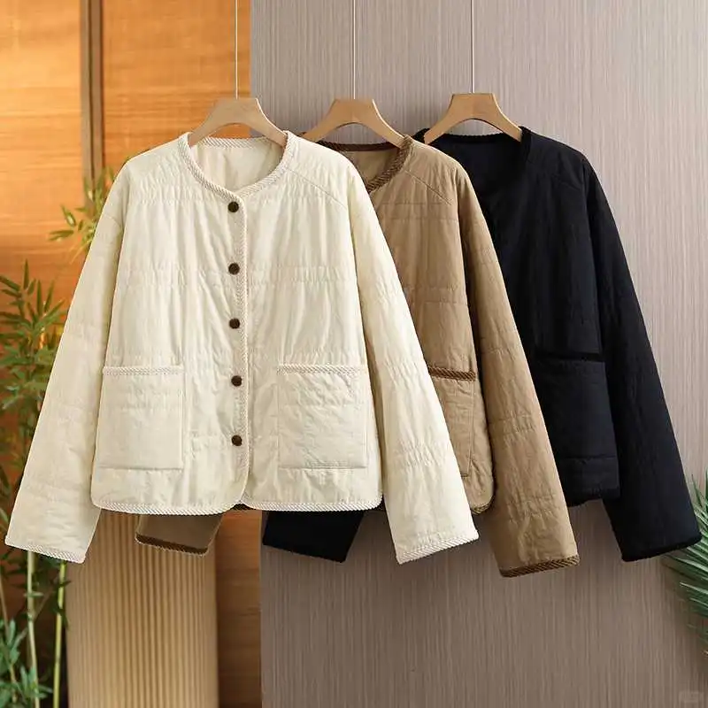 2025秋冬新款爆款夹棉轻薄棉衣外套女💫