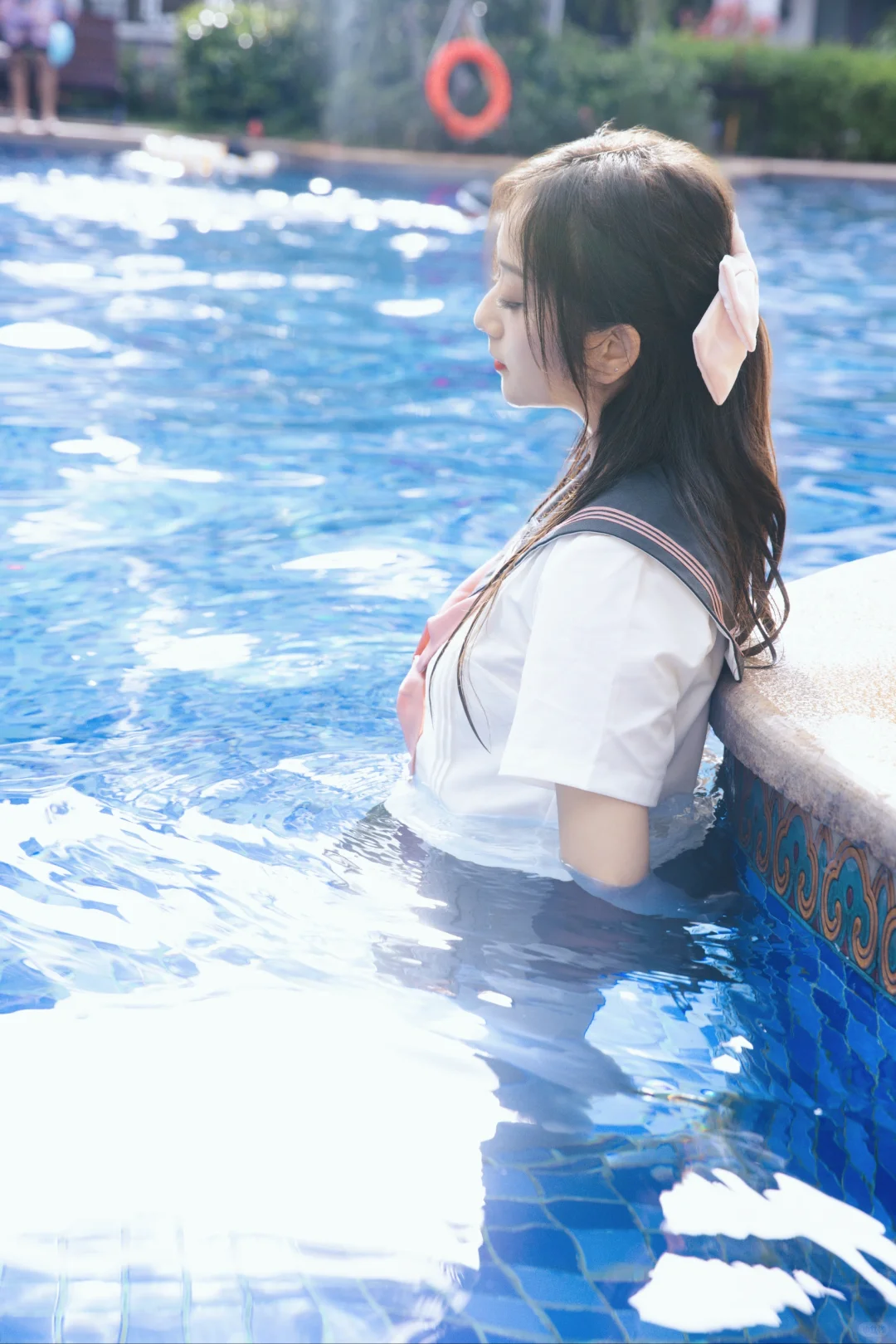 小众泳池jk拍照📷