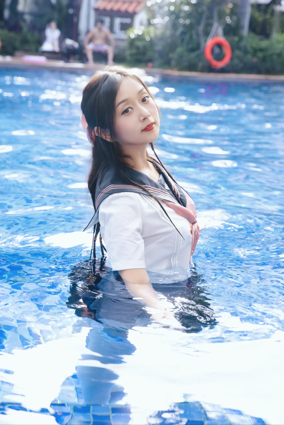 小众泳池jk拍照📷