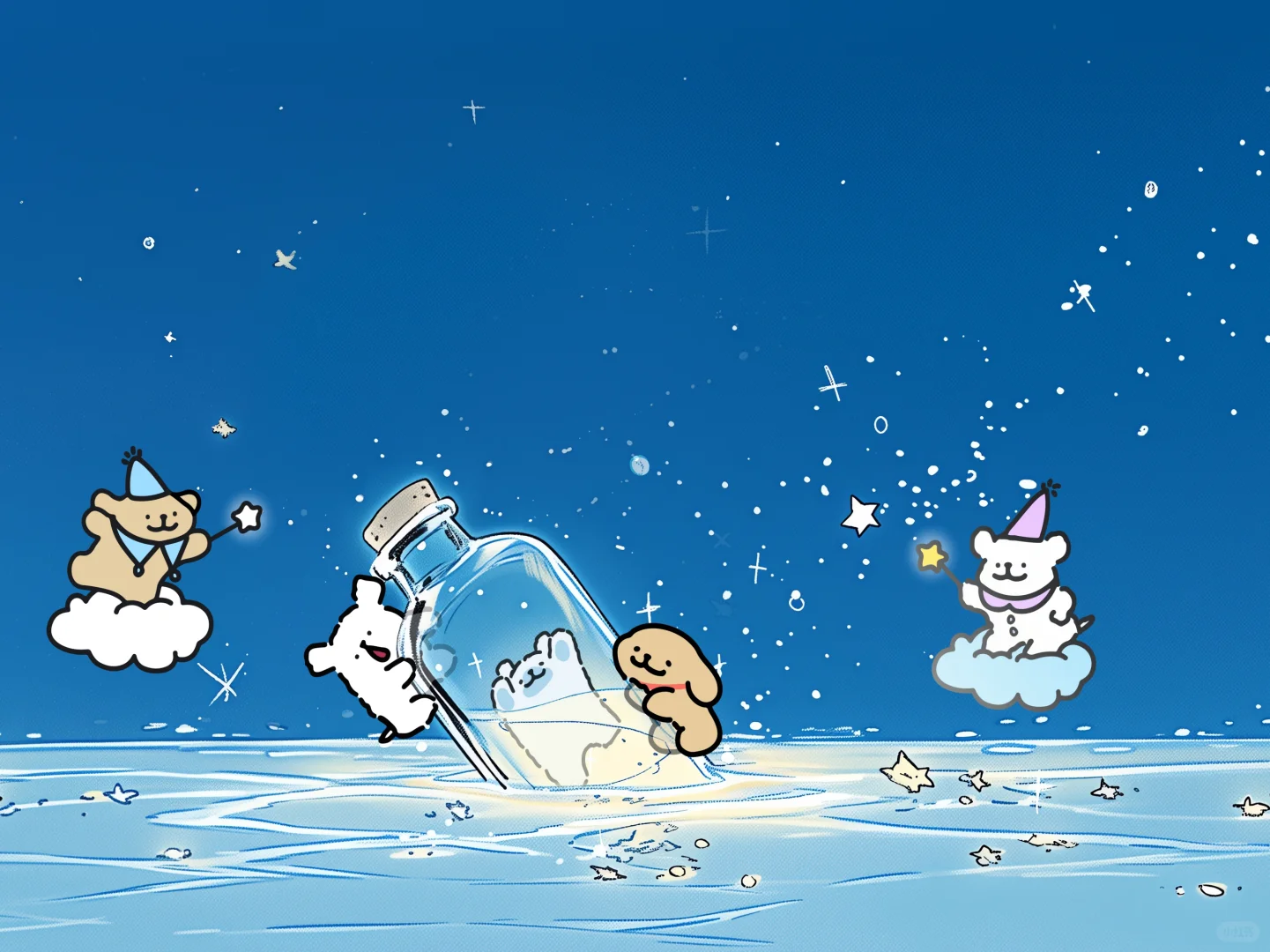 线条小狗iPad壁纸｜这也太治愈了吧～