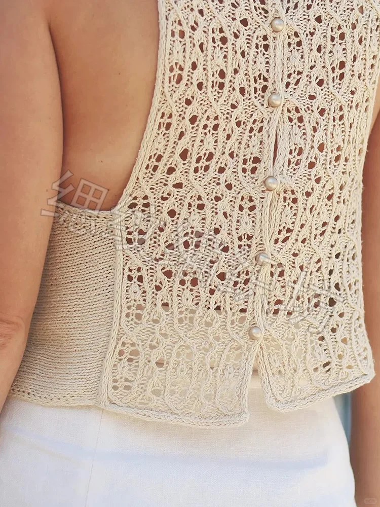 菲丽格蕾吊带衫 女蕾丝背心棒针文字图解