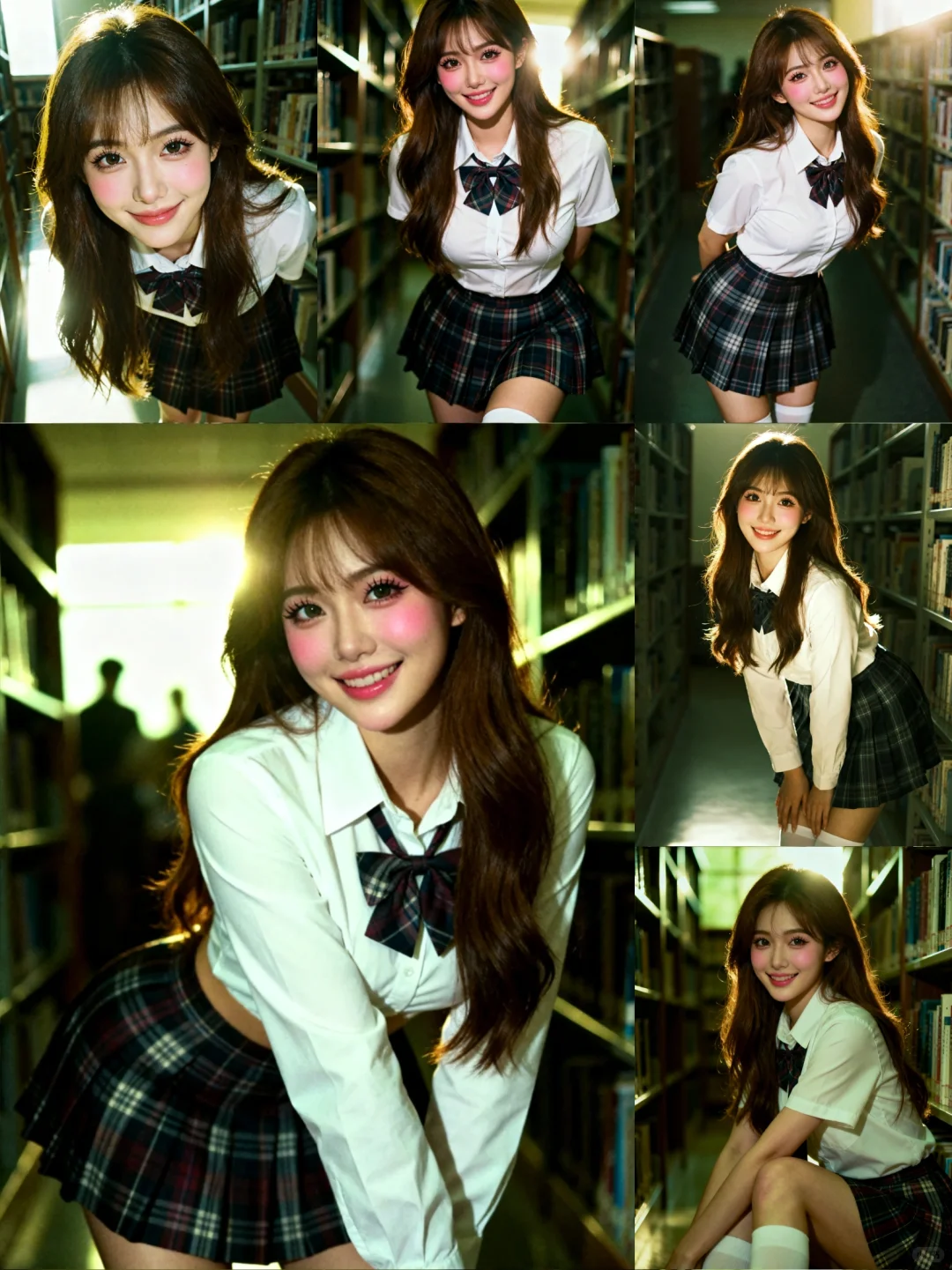 图书馆日系jk写真｜AI生成‼️