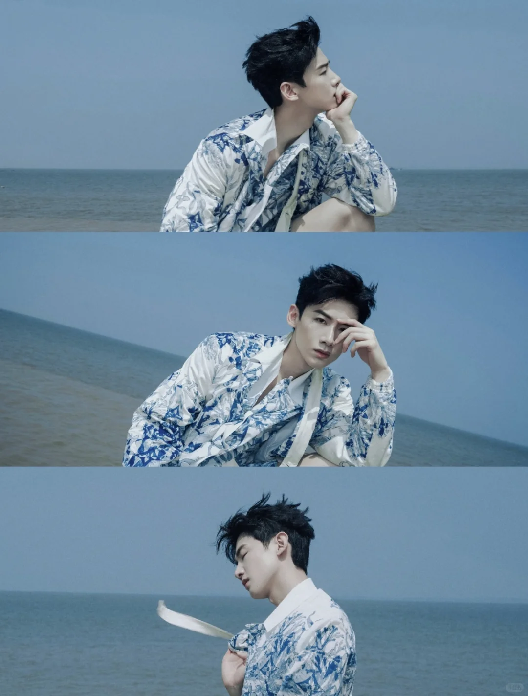 白敬亭海边这组图，把“清冷贵气”焊在身上了