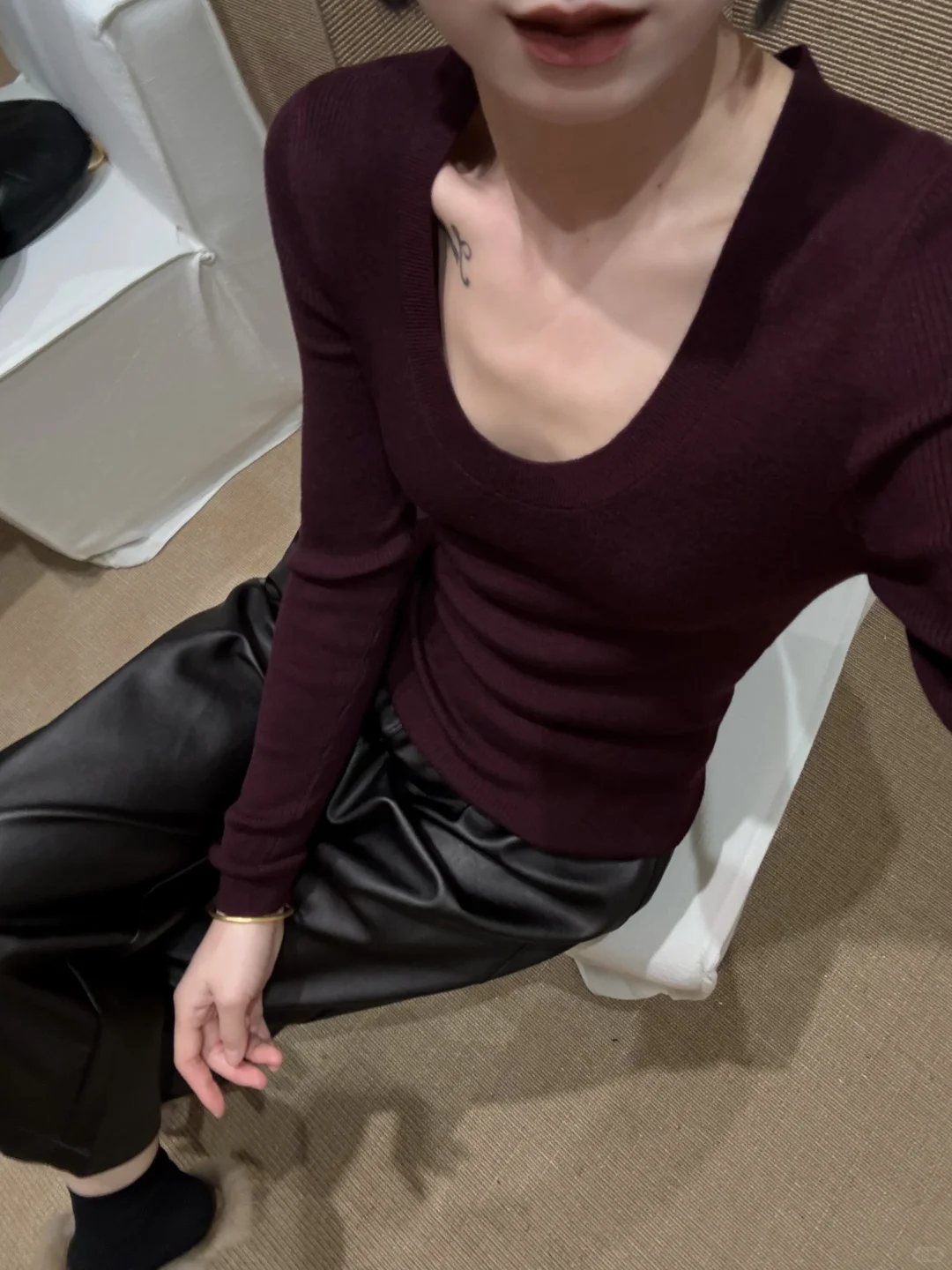 一眼沦陷的乌梅紫针织打底🍇高冷御姐范～