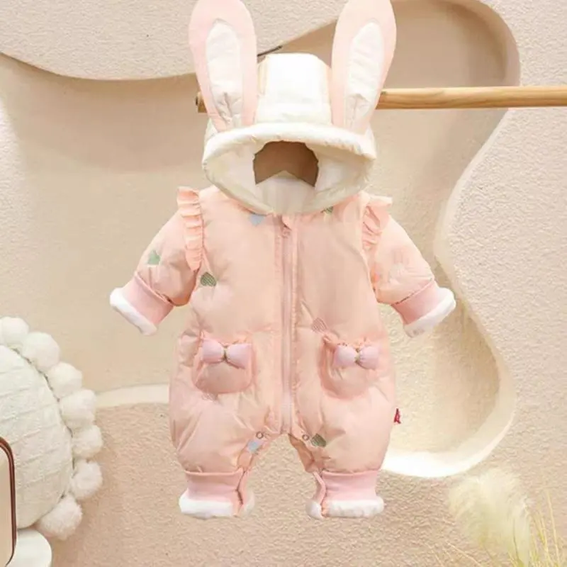 冬季必备！女宝宝加厚连体衣超保暖☁️