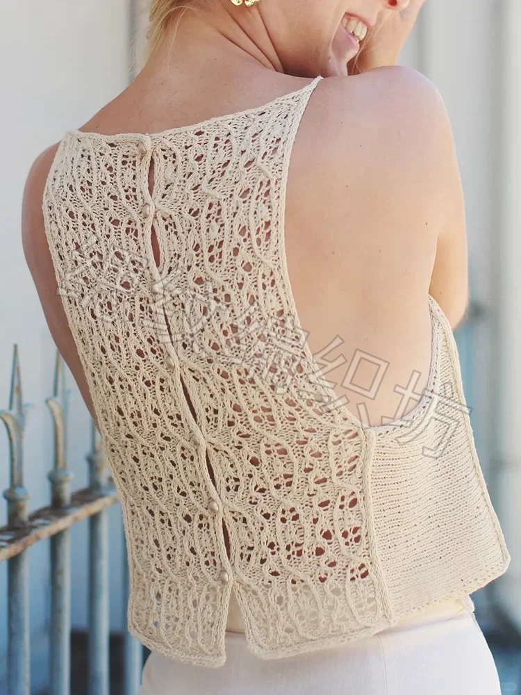 菲丽格蕾吊带衫 女蕾丝背心棒针文字图解