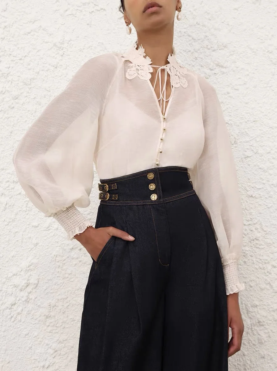 法式复古蕾丝花边 | 蕾丝拼接设计 刺绣衣领