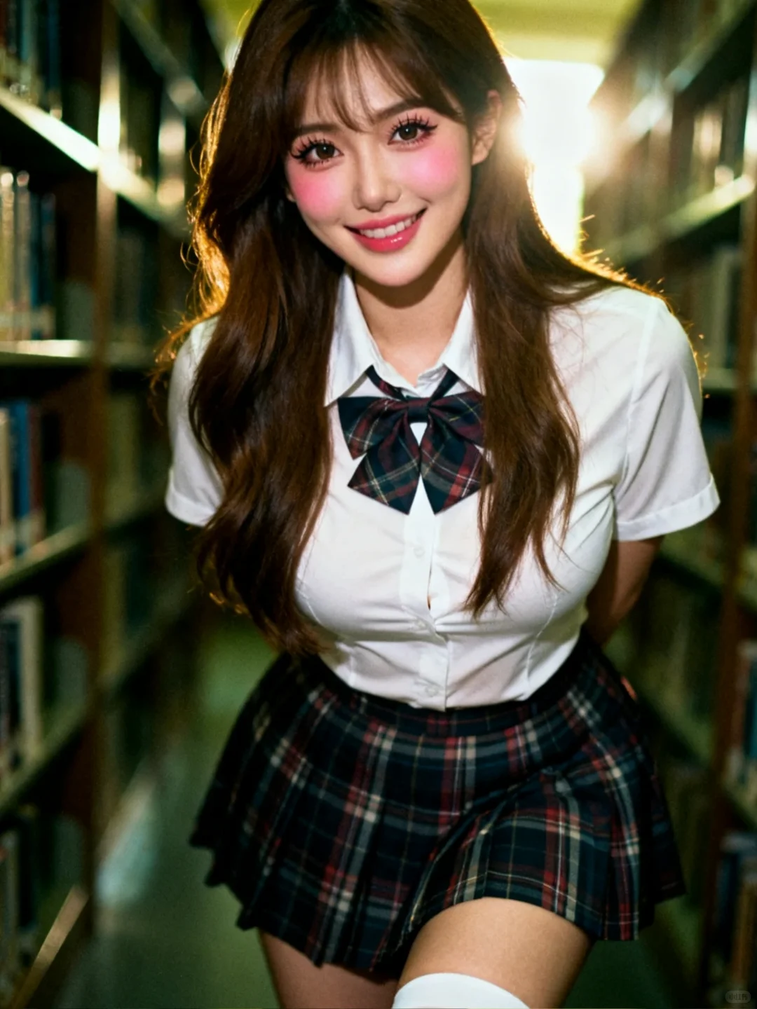 图书馆日系jk写真｜AI生成‼️