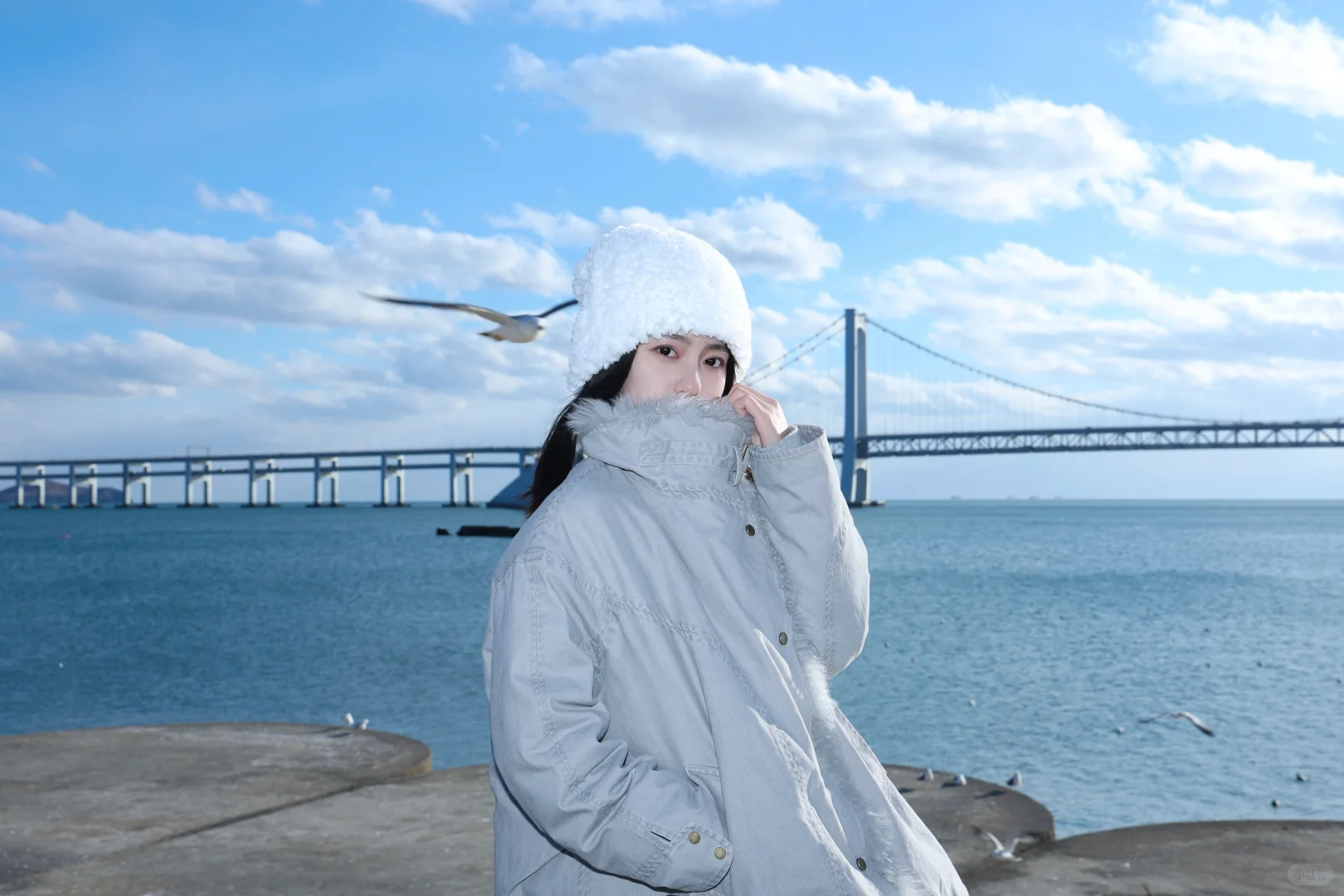 和大海蓝天颜色适配度很高的一套穿搭🩵🤍