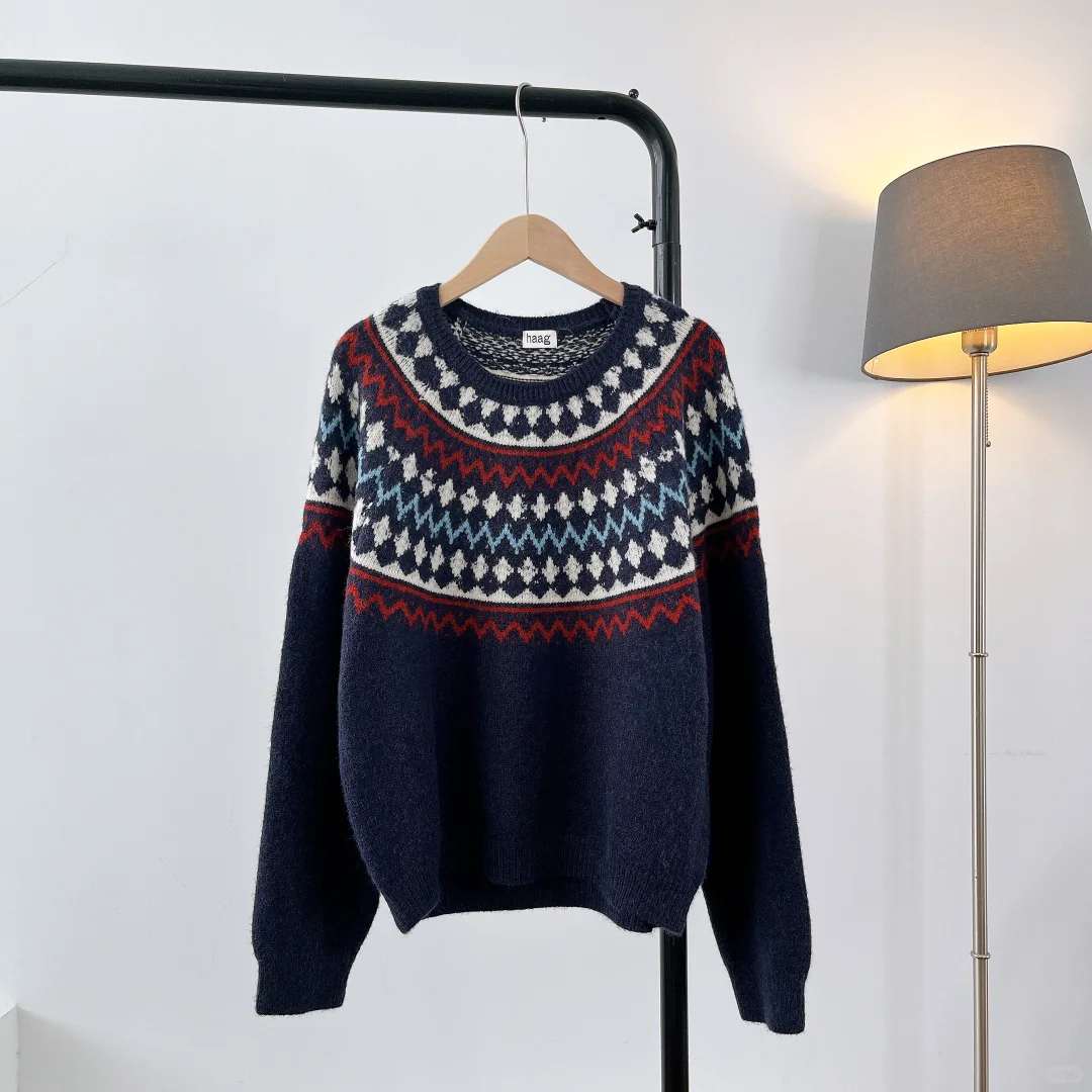 复古风毛衣、真的好高级！