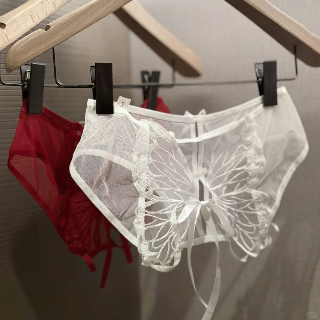 绑带可解系带蕾丝内裤纯欲开档低腰