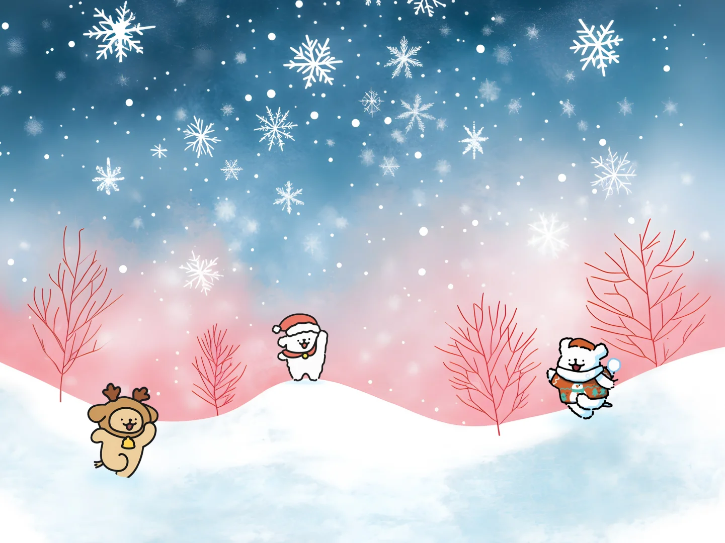 线条小狗iPad壁纸｜这也太治愈了吧～