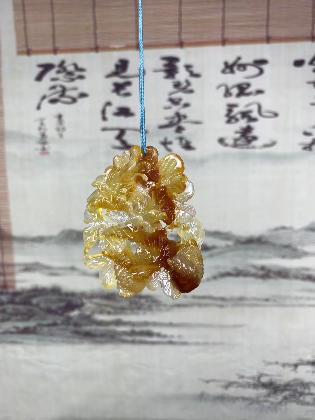 🎀【一眼心动！天然岫玉花玉「喜上眉稍吊坠】